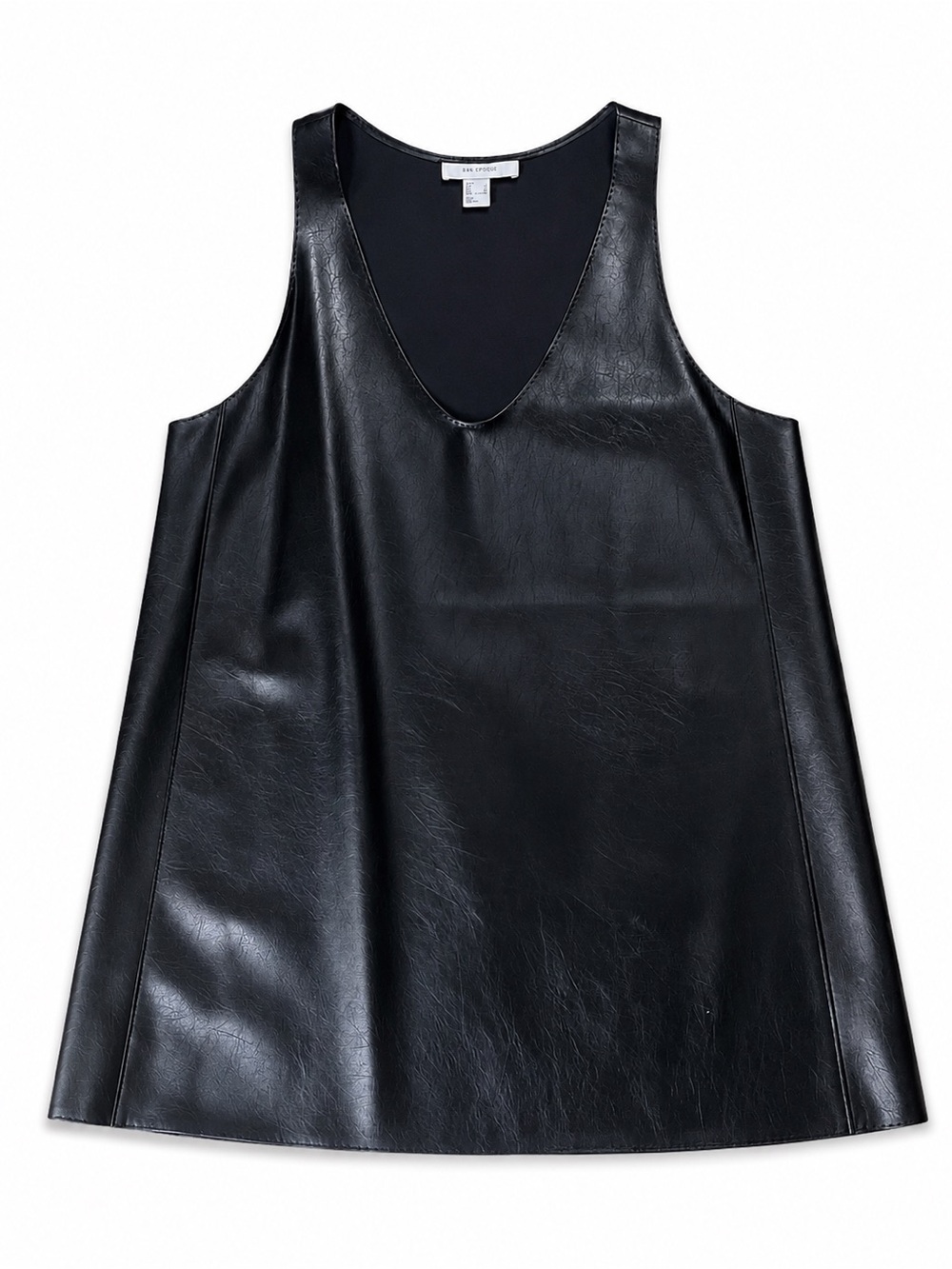 H&M Edition Black Faux Leather Sleeveless Mini Dress Size M